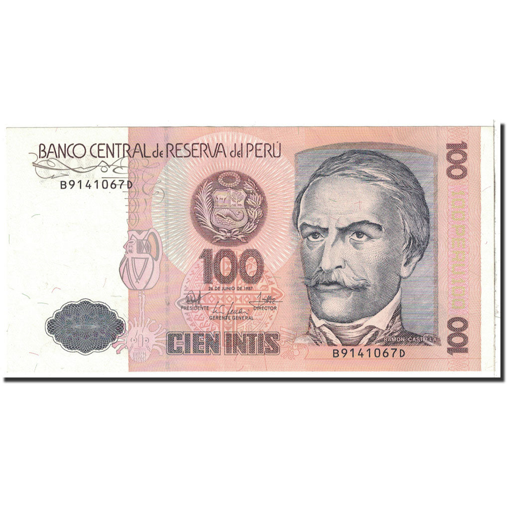 Banknote, Peru, 100 Intis, 1987, 1987-06-26, KM:133, UNC(64)