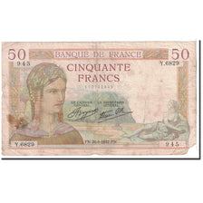 Banknote, France, 50 Francs, 1937, 1937-08-26, VF(20-25), Fayette:18.2, KM:85a