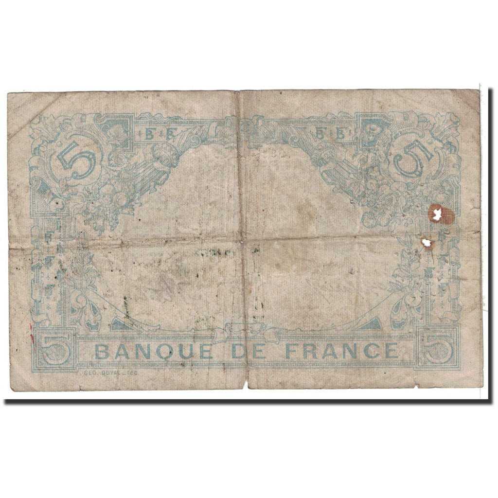 Geldschein, Frankreich, 5 Francs, 1915, 1915-08-16, SGE, Fayette:2.30, KM:70