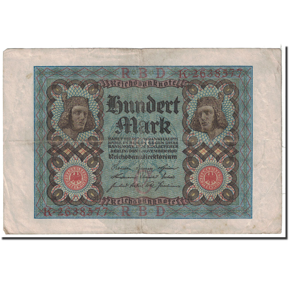 Banconote, Germania, 100 Mark, 1920, KM:69a, 1920-11-01, BB