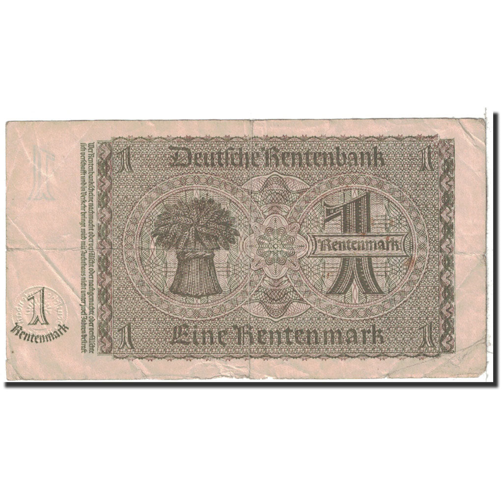 Billete, 1 Rentenmark, 1937, Alemania, KM:173b, 1937-01-30, BC+