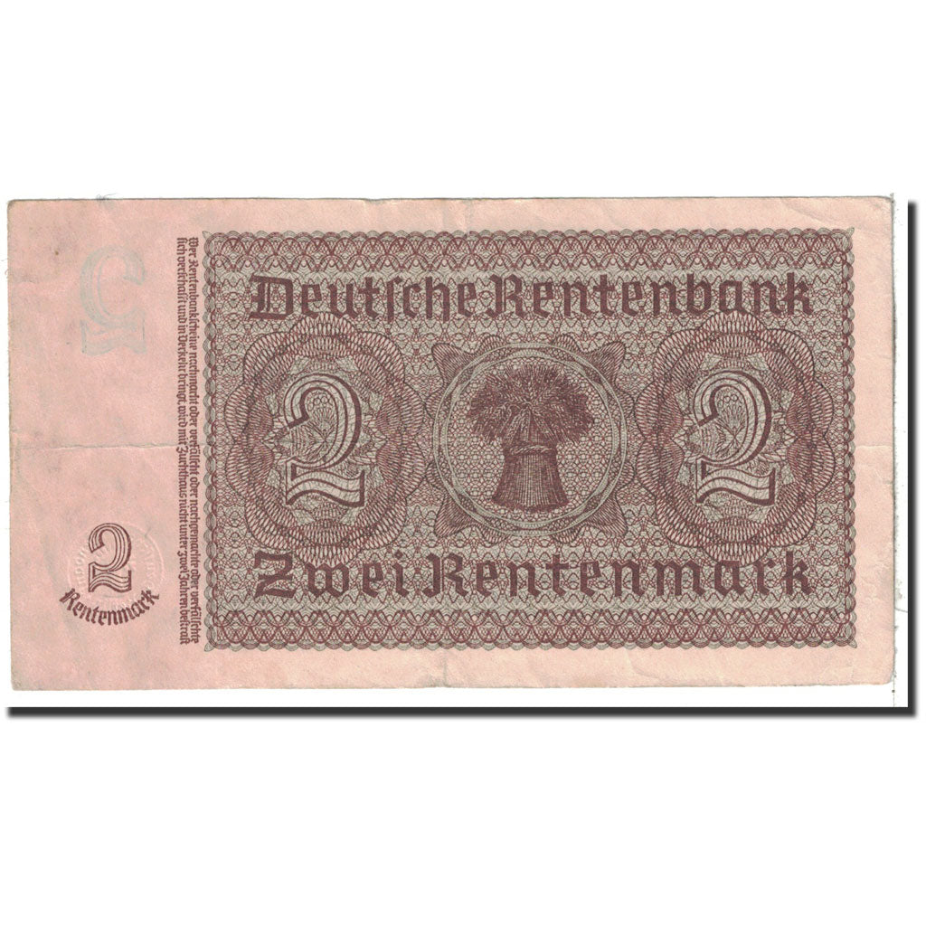 Billete, 2 Rentenmark, 1937, Alemania, KM:174b, 1937-01-30, MBC
