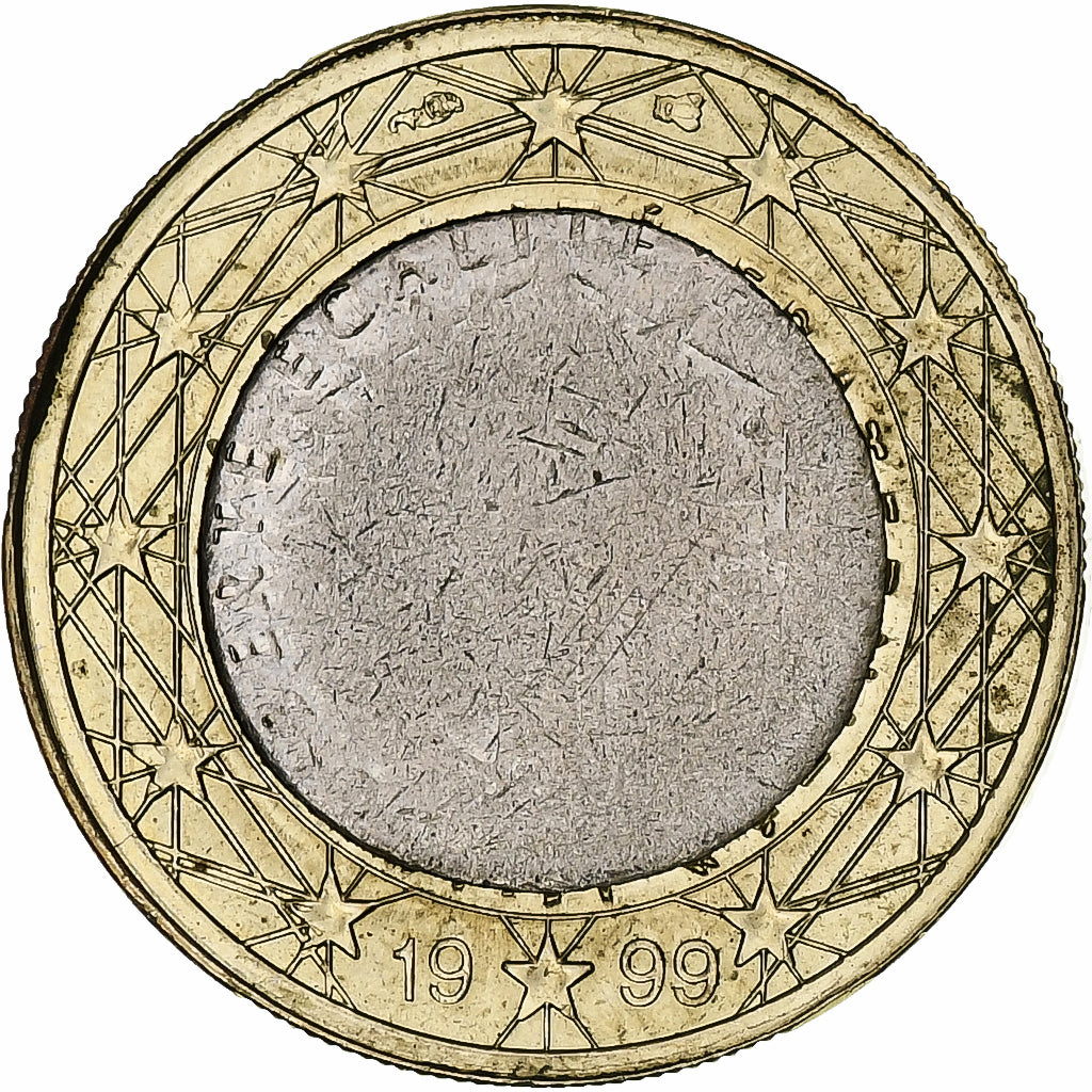 France, Euro, 1999, Paris, error split core, SUP+, Bimétallique, KM:1288