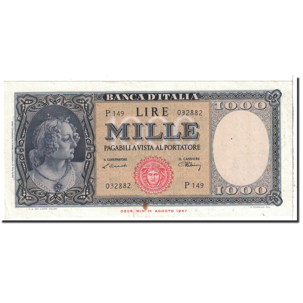 Billete, 1000 Lire, 1948, Italia, KM:88a, 1948-02-10, EBC