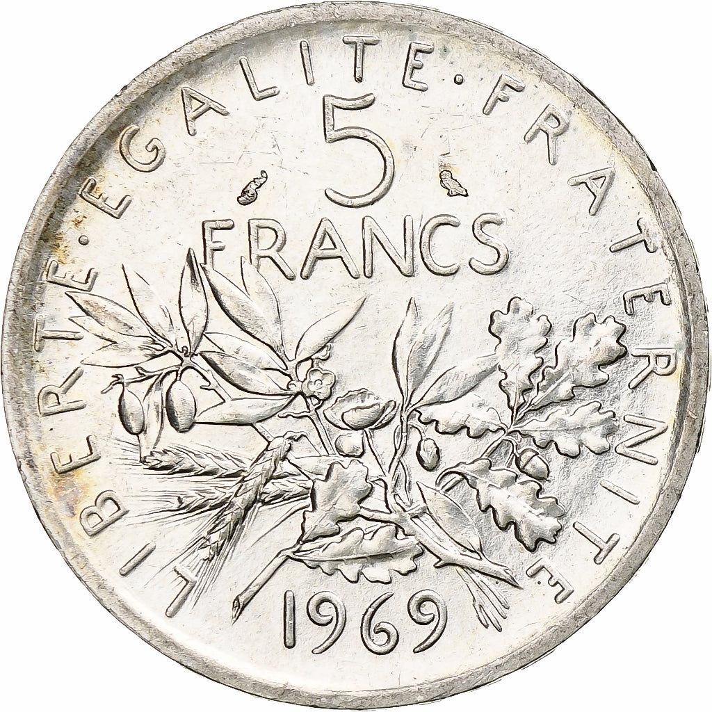 Francia, Semeuse, 5 Francs, 1969, Paris, SPL, Argento, KM:926, Gadoury:770