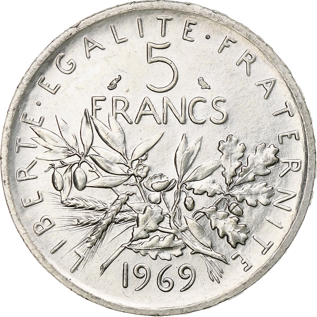 Francia, Semeuse, 5 Francs, 1969, Paris, SPL, Argento, KM:926, Gadoury:770