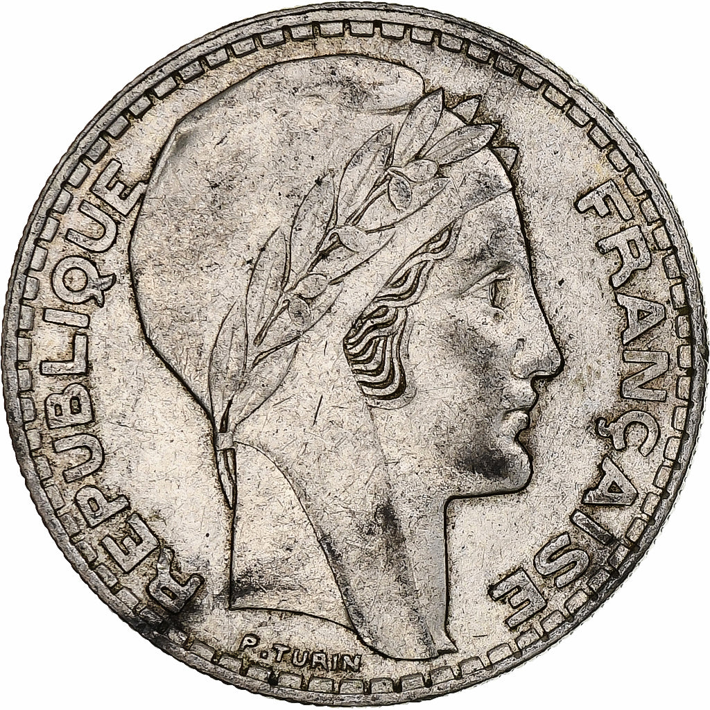 Frankrijk, 20 Francs, Turin, 1937, Paris, Zilver, ZF, Gadoury:852, KM:879