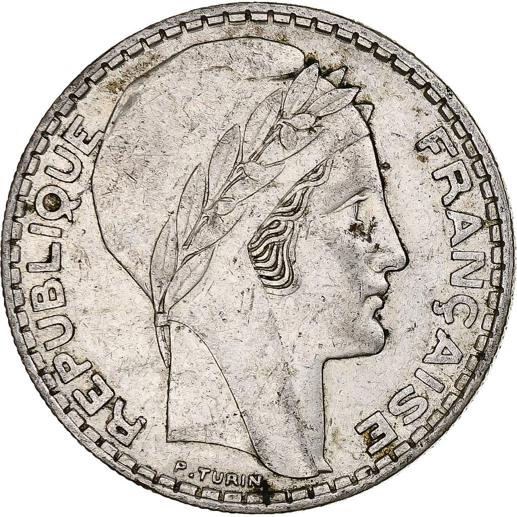 Francia, 20 Francs, Turin, 1937, Paris, Argento, BB, Gadoury:852, KM:879