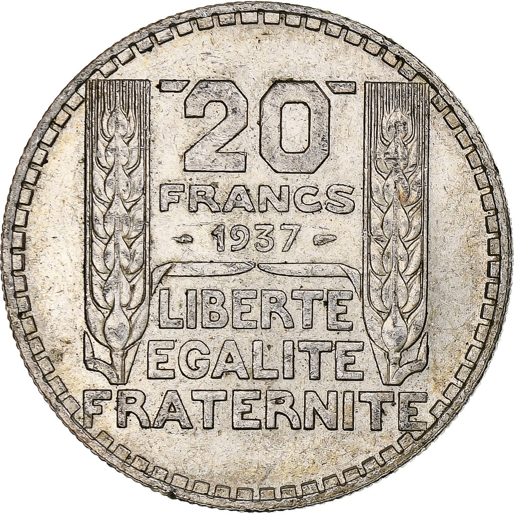 France, 20 Francs, Turin, 1937, Paris, Argent, TTB, Gadoury:852, KM:879