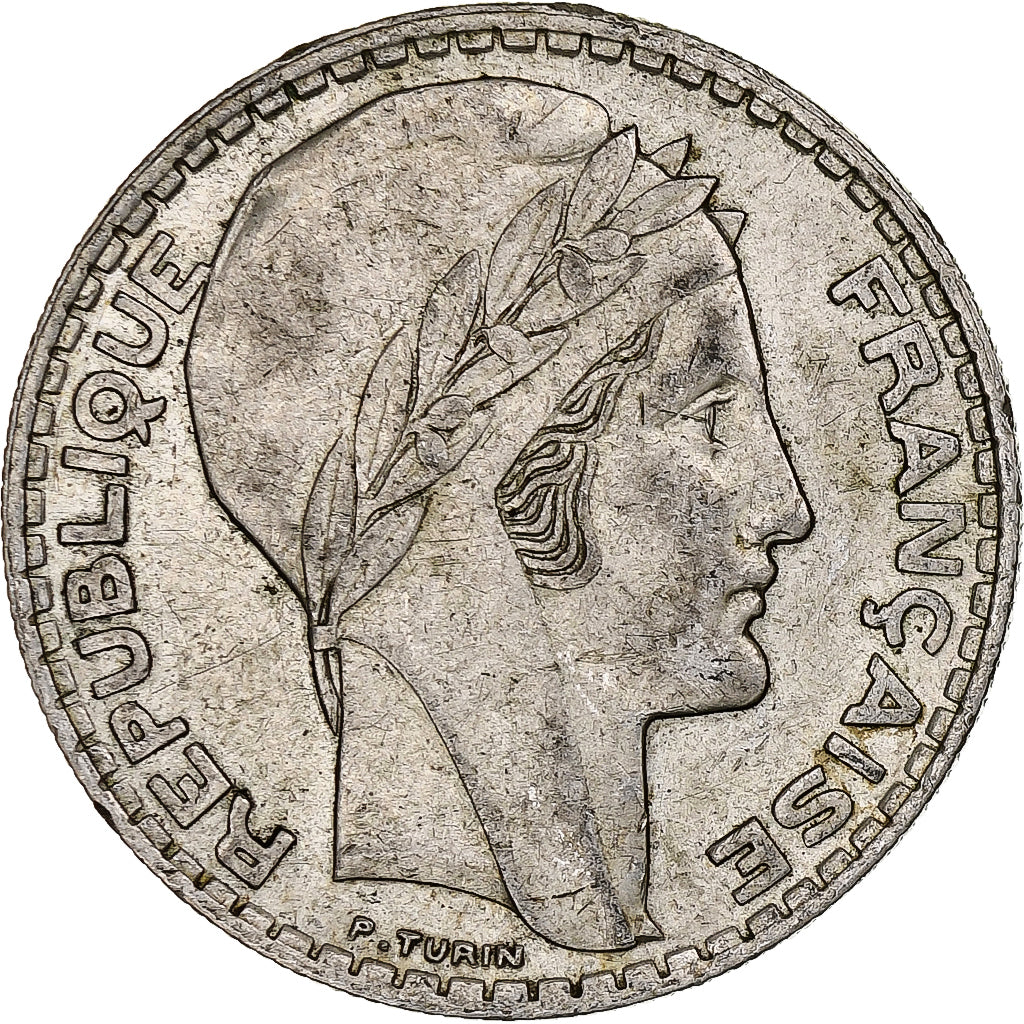 Francia, 20 Francs, Turin, 1937, Paris, Argento, BB, Gadoury:852, KM:879