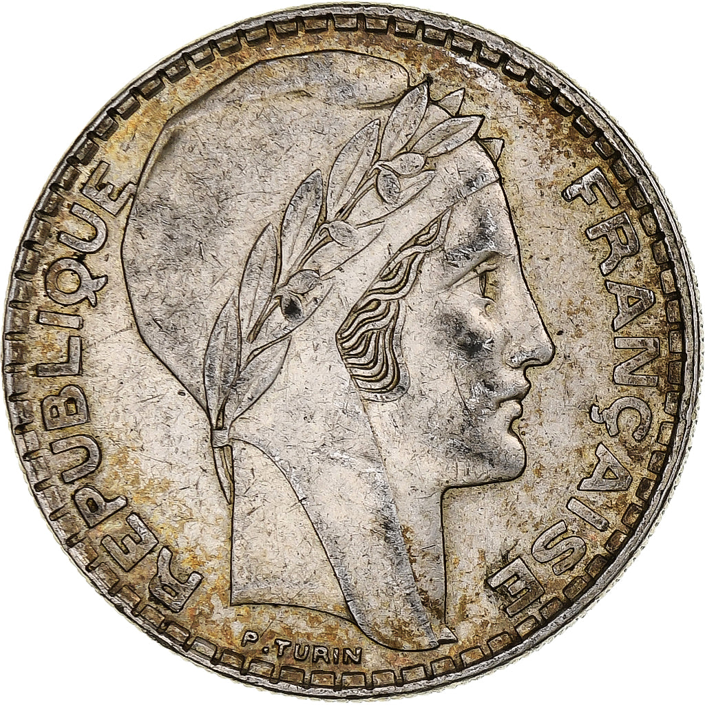Frankrijk, 20 Francs, Turin, 1937, Paris, Zilver, ZF, Gadoury:852, KM:879