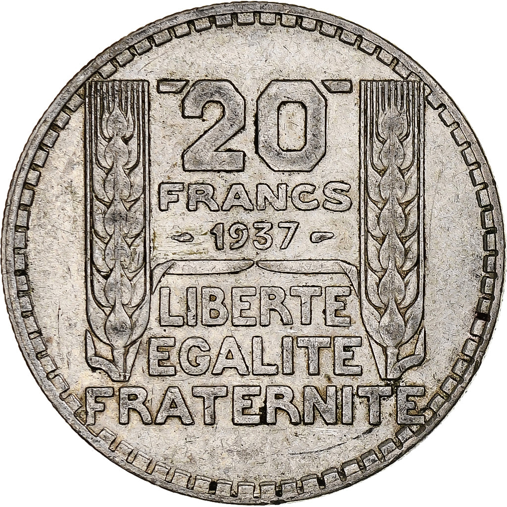 France, 20 Francs, Turin, 1937, Paris, Argent, TTB, Gadoury:852, KM:879