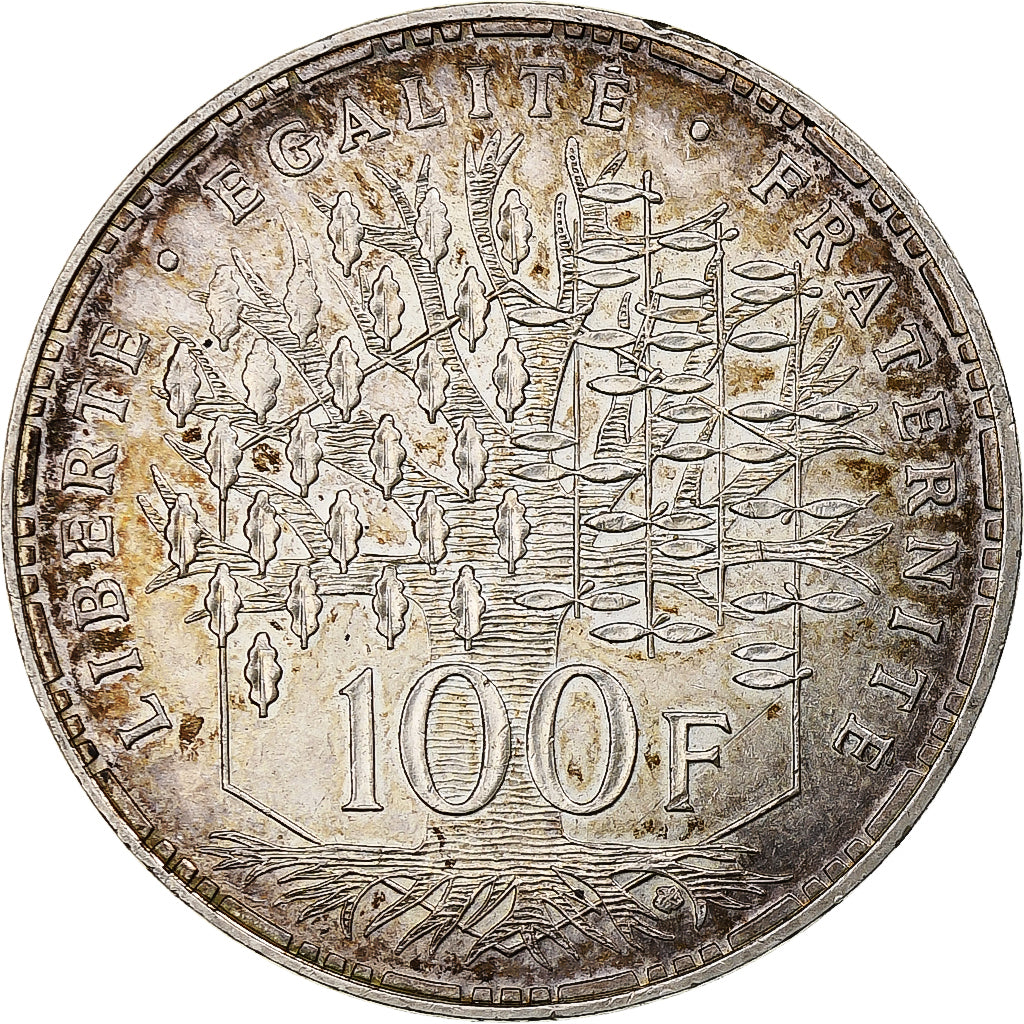 Francja, 100 Francs, Panthéon, 1988, Paris, Srebro, AU(50-53), Gadoury:898