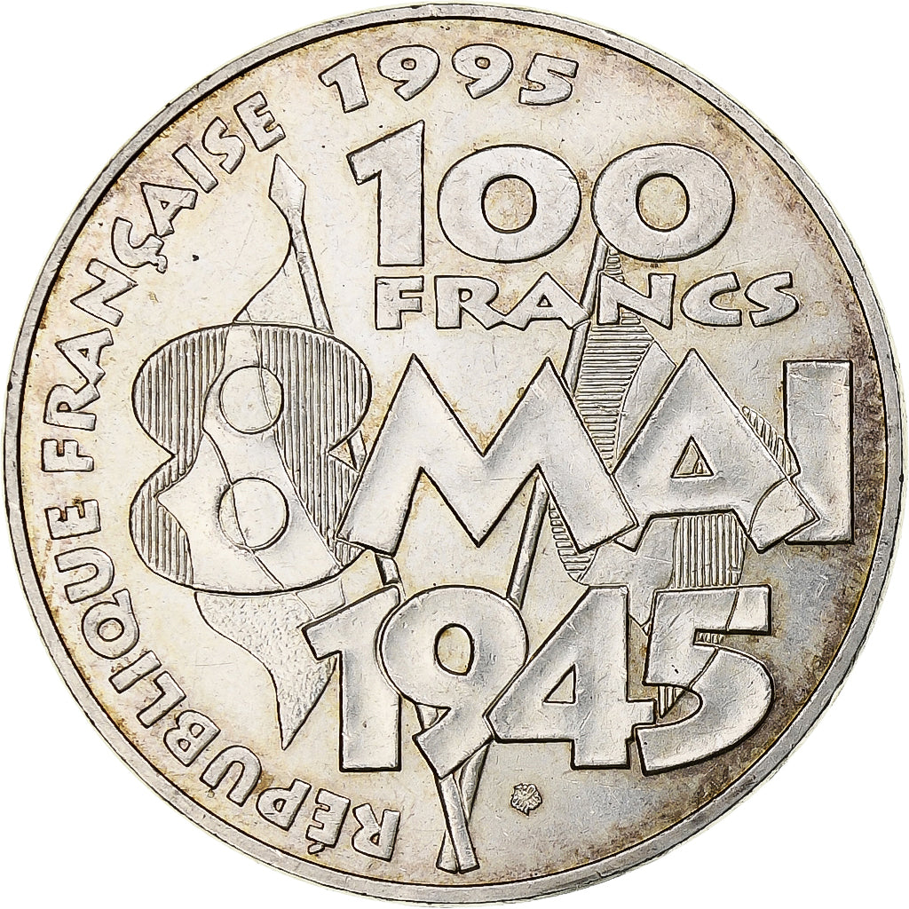 Frankrijk, 100 Francs, 8 mai 1945, 1995, Paris, Zilver, ZF+, Gadoury:952