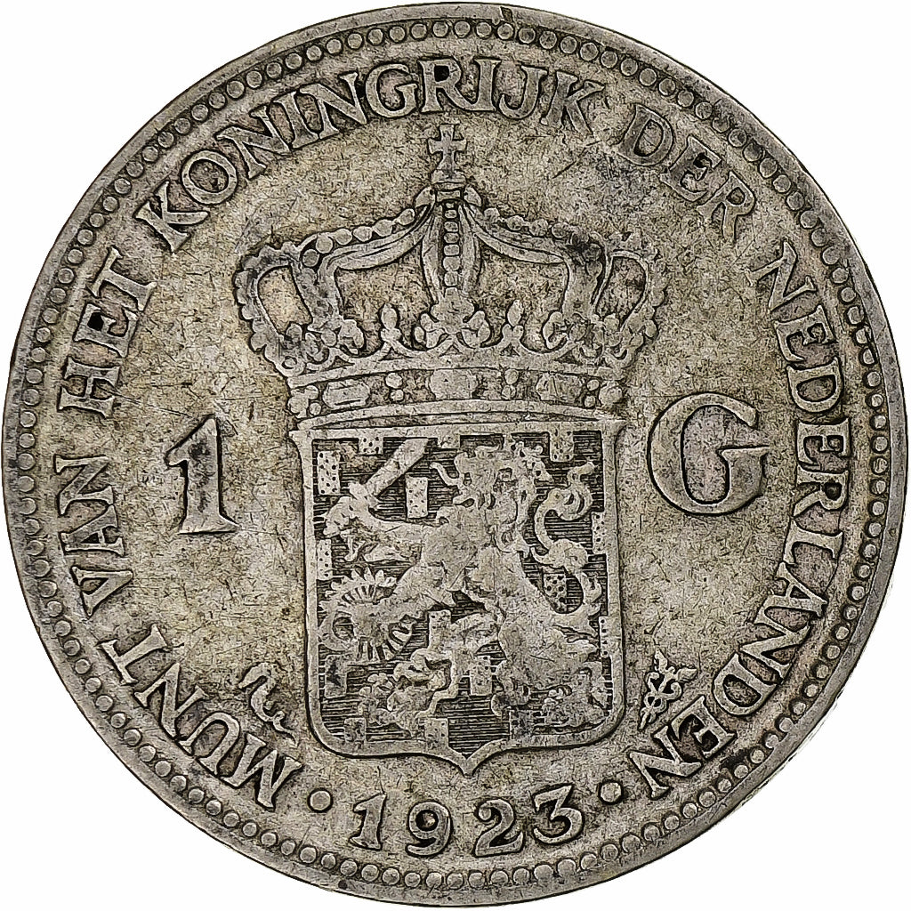 Holandia, Wilhelmina I, Gulden, 1923, Srebro, VF(30-35), KM:161.1