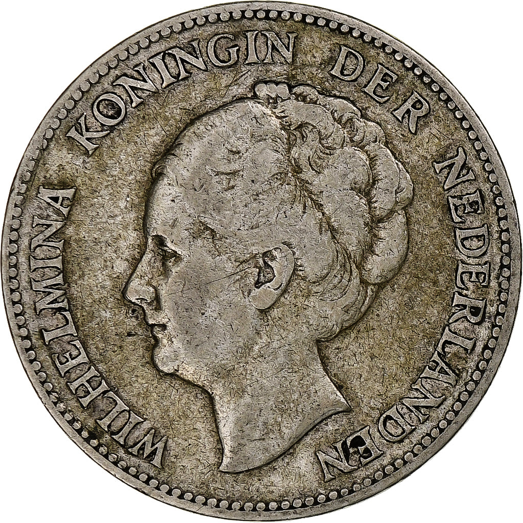 Países Baixos, Wilhelmina I, Gulden, 1923, Prata, VF(30-35), KM:161.1