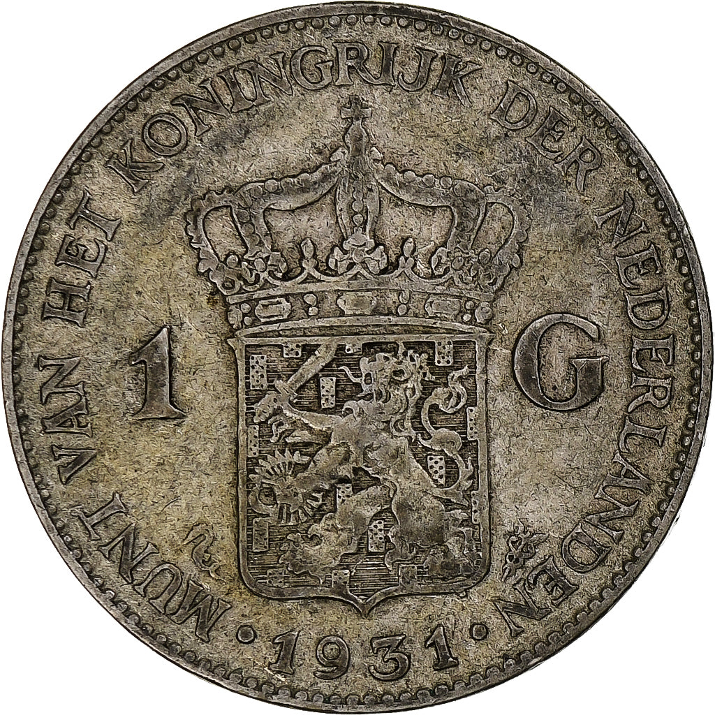 Nederland, Wilhelmina I, Gulden, 1931, Utrecht, Zilver, FR+, KM:161.1