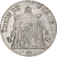 France, 5 Francs, Union et Force, AN 8/5, Bayonne, Silver, EF(40-45)
