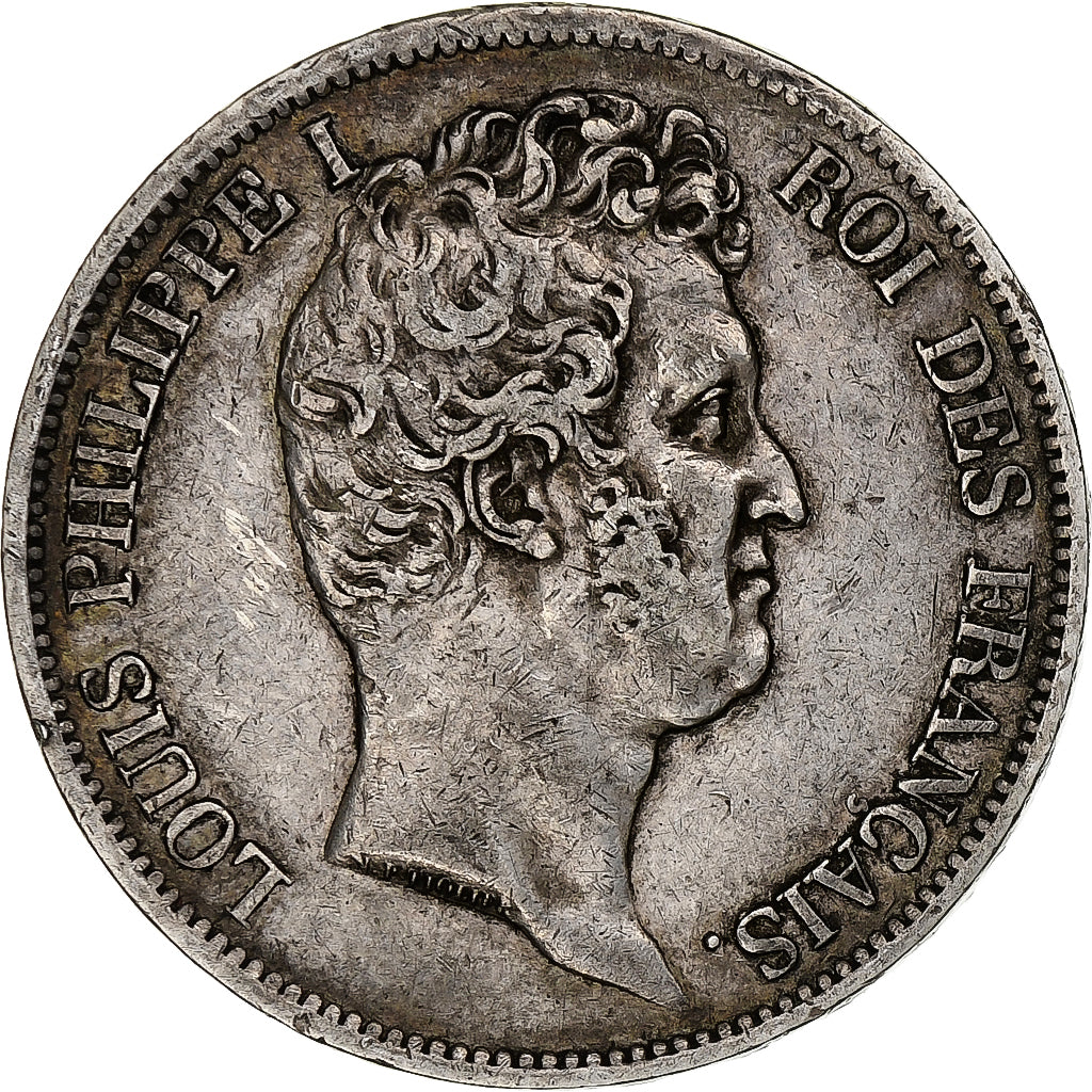 France, 5 Francs, Louis-Philippe, 1830, Paris, Silver, EF(40-45), Gadoury:676a