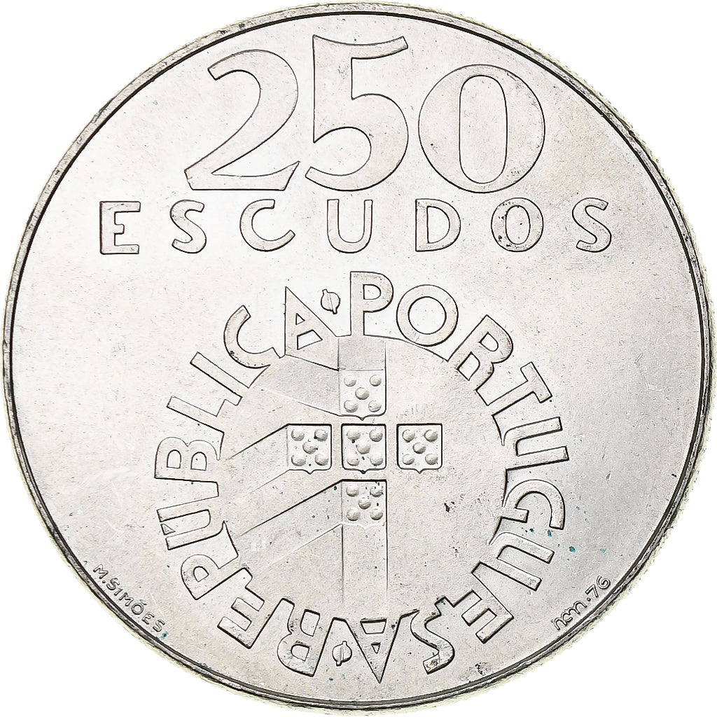 Portugal, 250 Escudos, 1976, Silver, MS(60-62), KM:604
