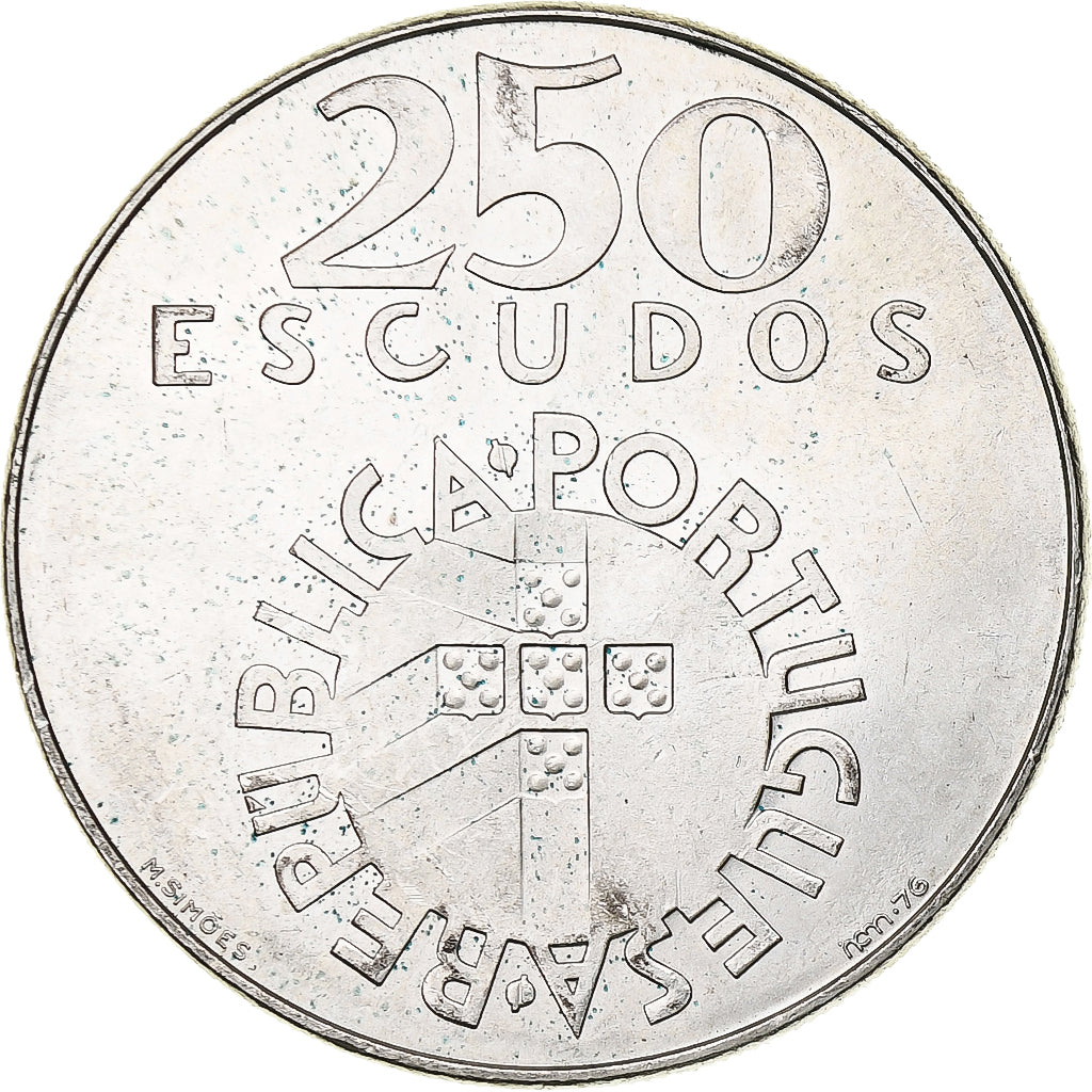 Portugal, 250 Escudos, 1976, Silver, MS(60-62), KM:604