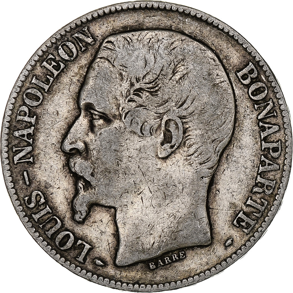 Francja, Louis-Napoléon Bonaparte, 5 Francs, 1852, Paris, Srebro, F(12-15)