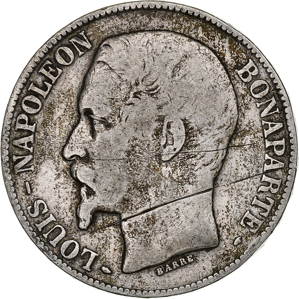 França, Louis-Napoléon Bonaparte, 5 Francs, 1852, Paris, Prata, F(12-15)