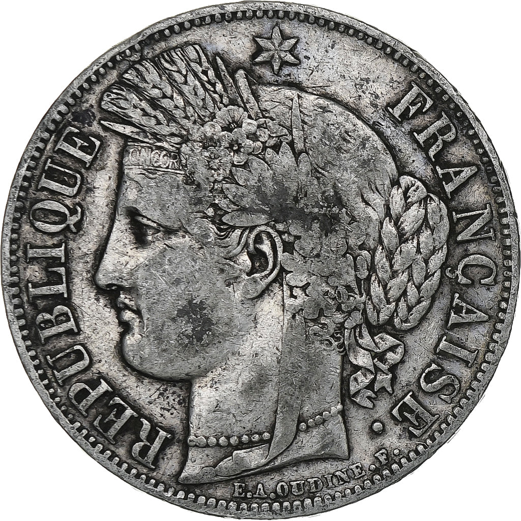 Frankrijk, 5 Francs, Cérès, 1849, Paris, Zilver, FR, Gadoury:719, KM:761.1