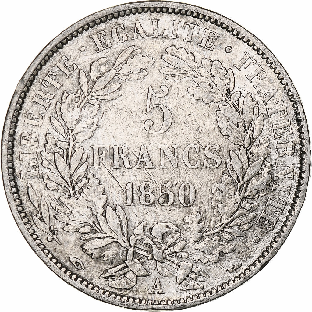 France, 5 Francs, Cérès, 1850, Paris, Silver, VF(30-35), Gadoury:719, KM:761.1