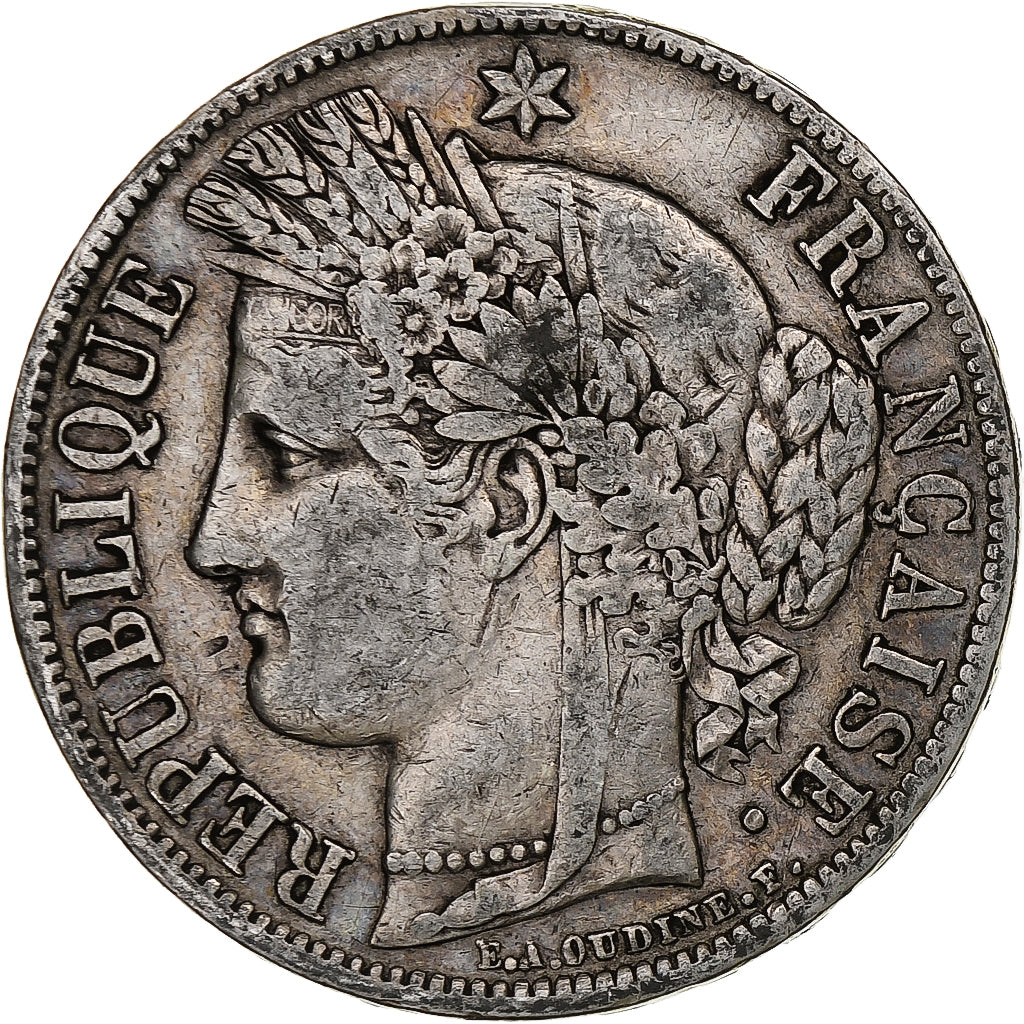 France, 5 Francs, Cérès, 1850, Paris, Silver, VF(30-35), Gadoury:719, KM:761.1