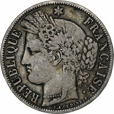 Francia, 5 Francs, Cérès, 1851, Paris, Plata, BC+, Gadoury:719, KM:761.1