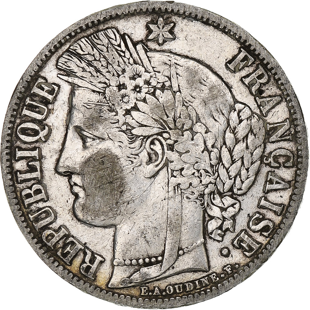 Frankrijk, 5 Francs, Cérès, 1851, Paris, Zilver, FR, Gadoury:719, KM:761.1