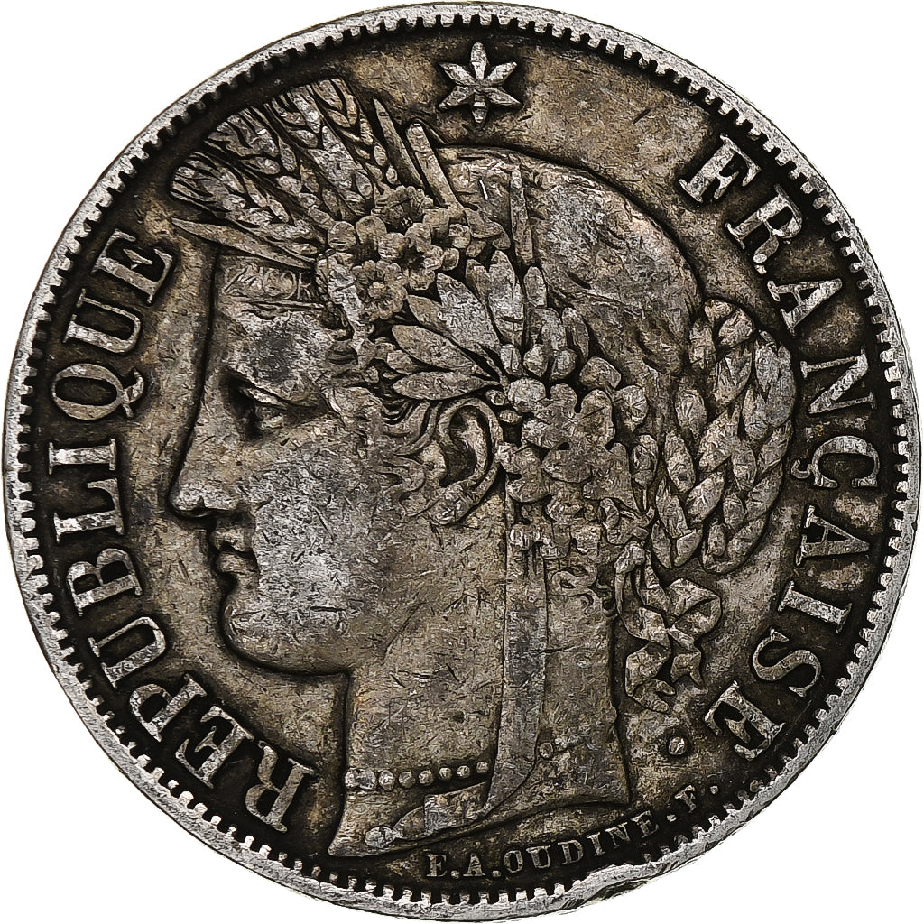 France, 5 Francs, Cérès, 1851, Paris, Argent, TB+, Gadoury:719, KM:761.1