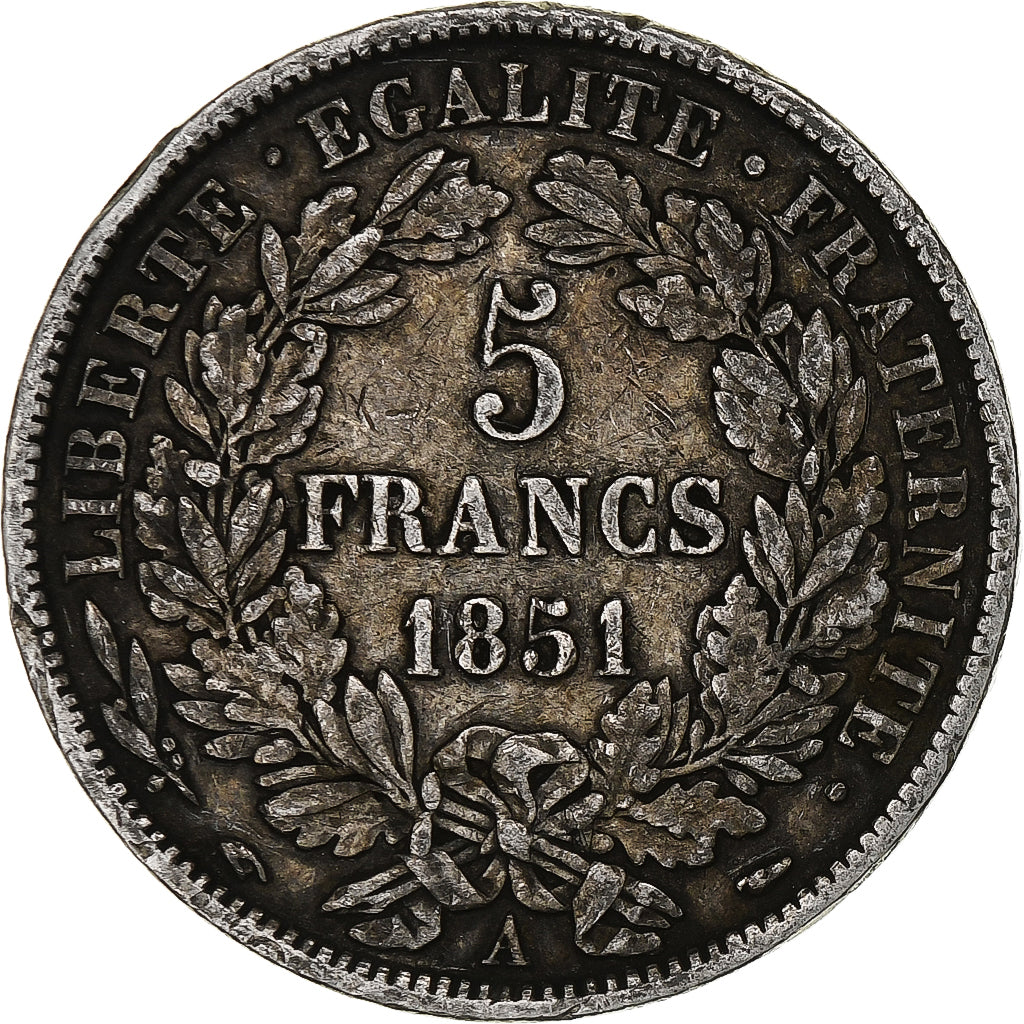 France, 5 Francs, Cérès, 1851, Paris, Argent, TB+, Gadoury:719, KM:761.1