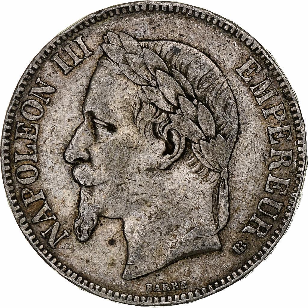 France, 5 Francs, Napoléon III, 1867, Strasbourg, Silver, VF(20-25), KM:799.2