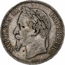 France, 5 Francs, Napoléon III, 1867, Strasbourg, Silver, VF(20-25), KM:799.2