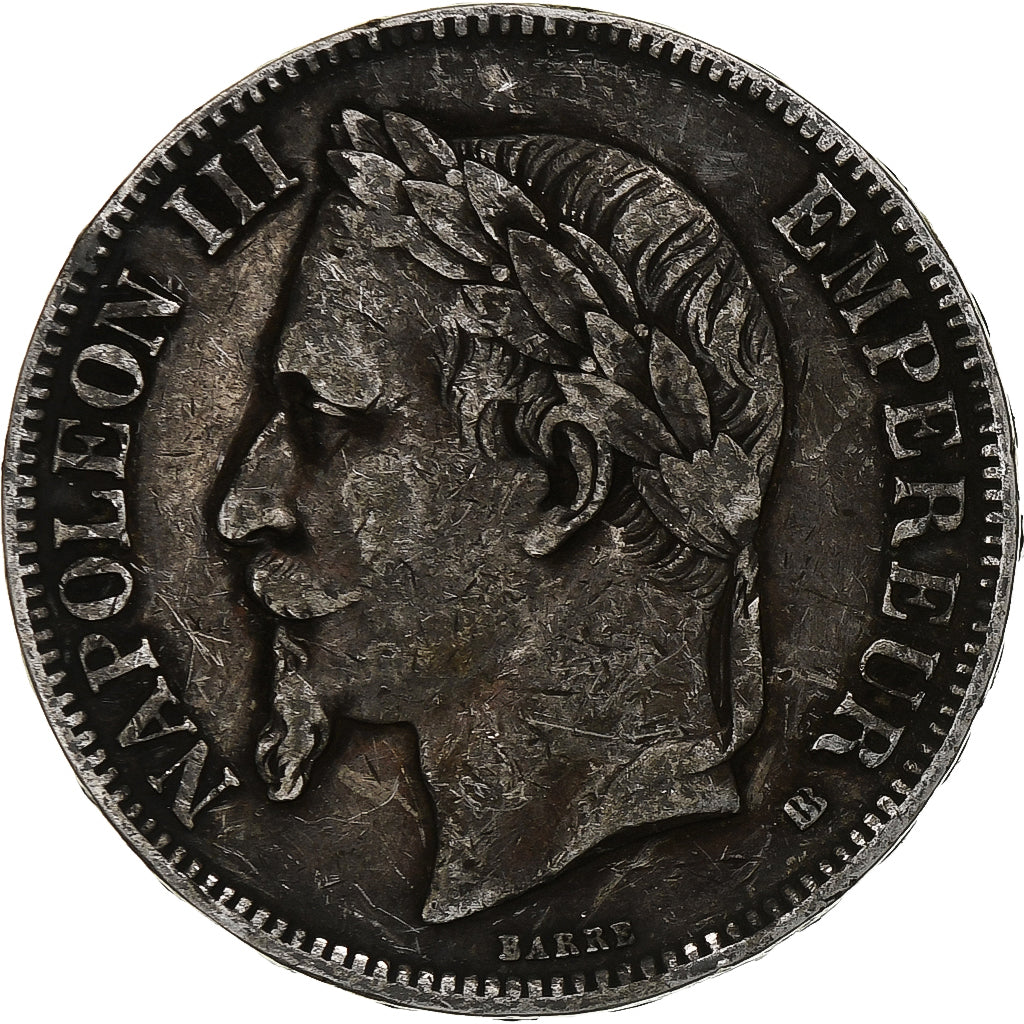 France, 5 Francs, Napoléon III, 1867, Strasbourg, Silver, VF(30-35), KM:799.2