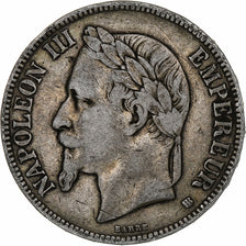 France, Napoleon III, 5 Francs, 1868, Strasbourg, Silver, VF(20-25), Gadoury:739