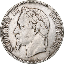 Francia, Napoleon III, 5 Francs, 1868, Strasbourg, Argento, MB, Gadoury:739