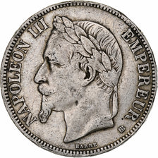 Francia, Napoleon III, 5 Francs, 1868, Strasbourg, Argento, MB, Gadoury:739