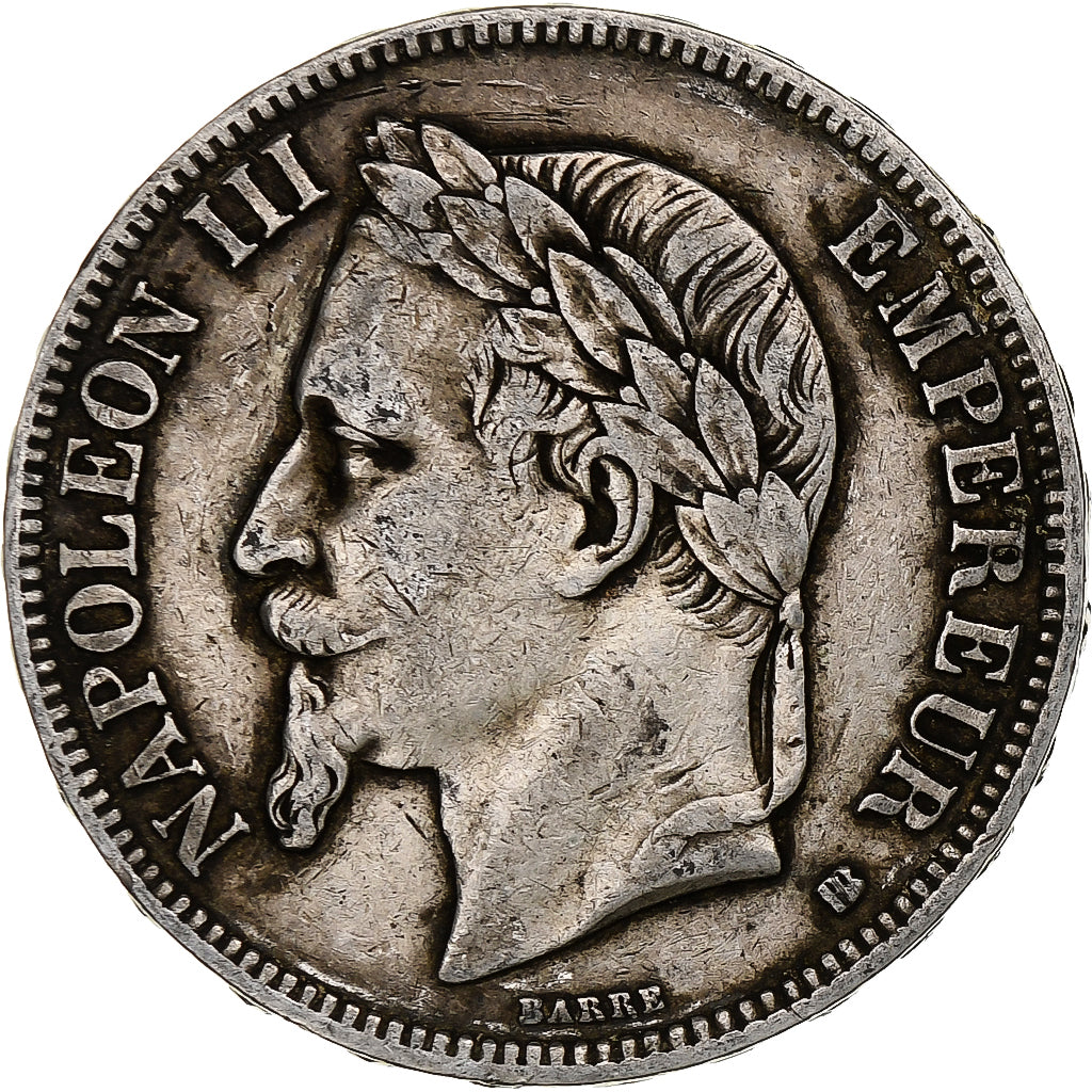 Frankrijk, Napoleon III, 5 Francs, 1868, Strasbourg, Zilver, FR, Gadoury:739