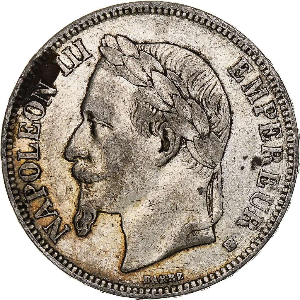 France, Napoleon III, 5 Francs, 1868, Strasbourg, Silver, VF(30-35), Gadoury:739