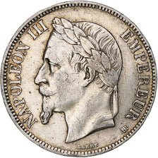 França, Napoleon III, 5 Francs, 1868, Strasbourg, Prata, VF(30-35), Gadoury:739