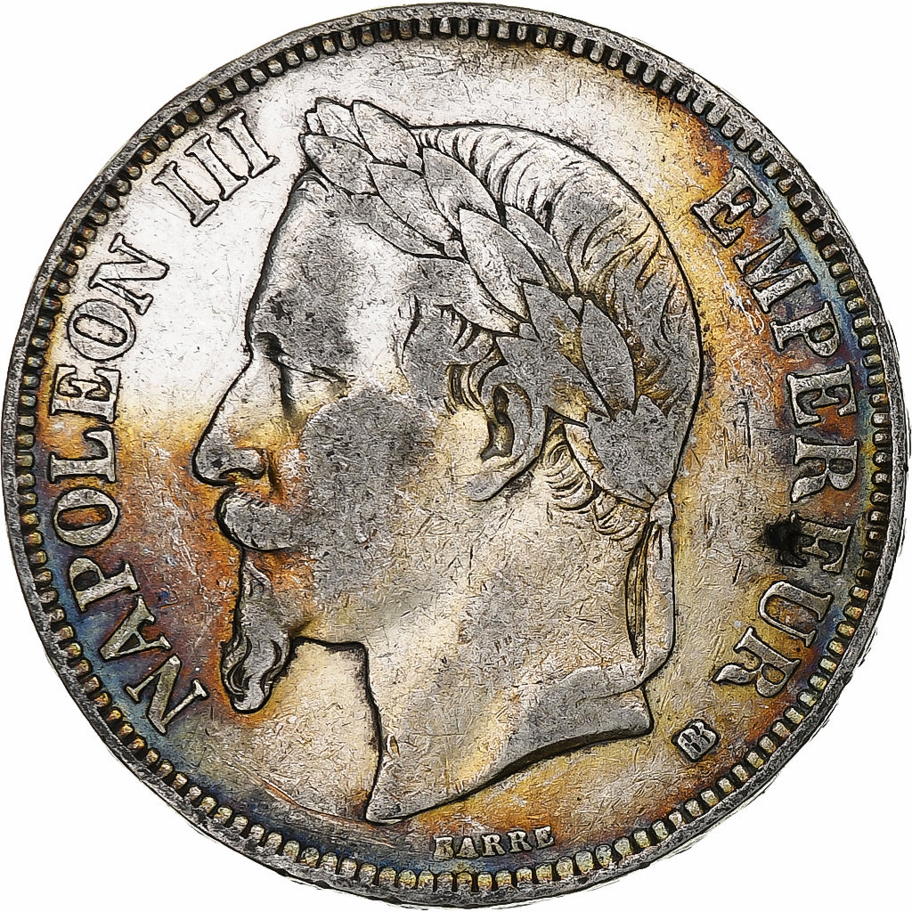 France, Napoleon III, 5 Francs, 1868, Strasbourg, Silver, VF(30-35), Gadoury:739