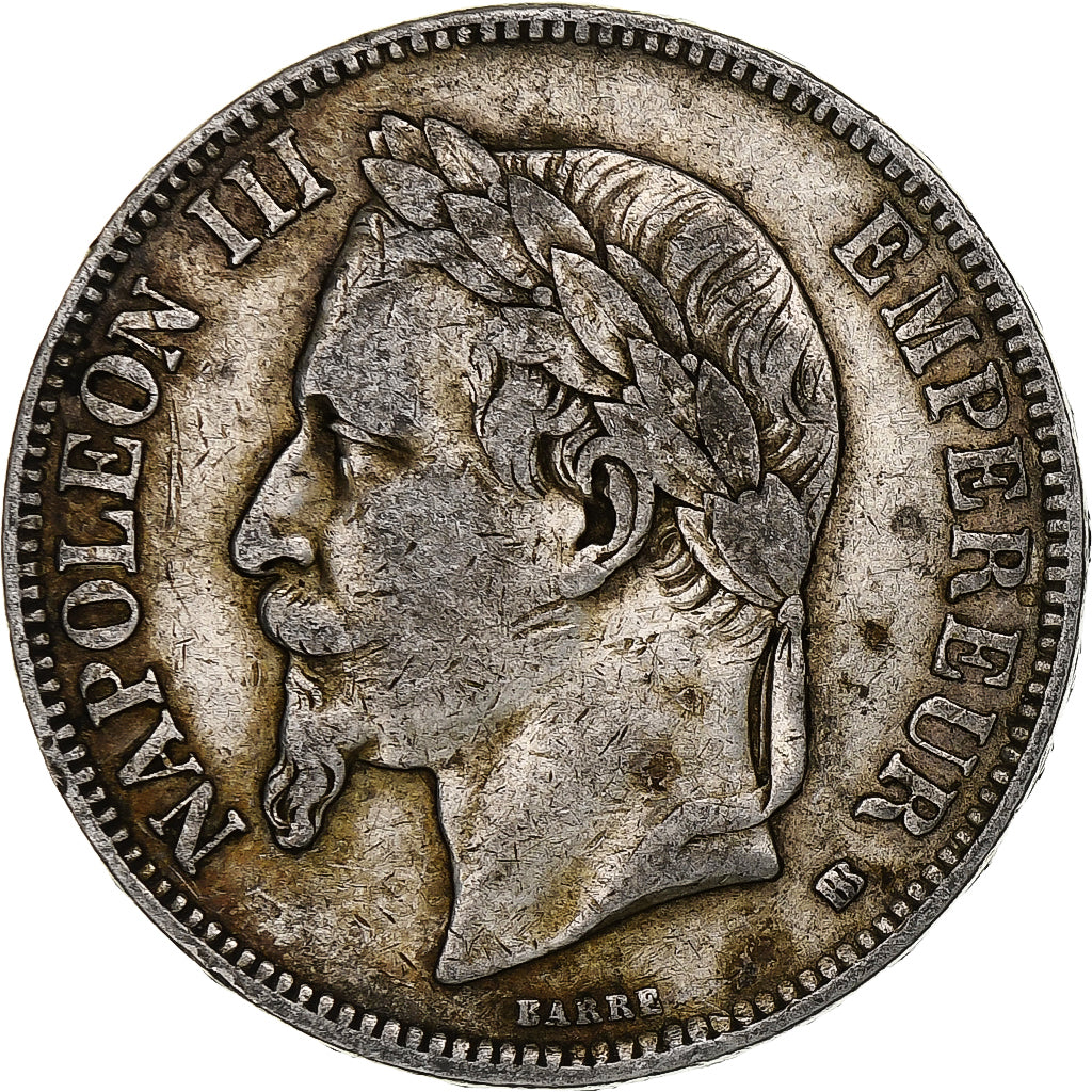 France, Napoléon III, 5 Francs, 1869, Strasbourg, Argent, TB, Gadoury:739