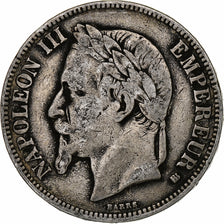 France, Napoleon III, 5 Francs, 1869, Strasbourg, Silver, VF(20-25)