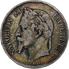 Francia, Napoleon III, 5 Francs, 1869, Strasbourg, Argento, MB, Gadoury:739