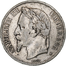 France, Napoleon III, 5 Francs, 1869, Strasbourg, Silver, VF(20-25)