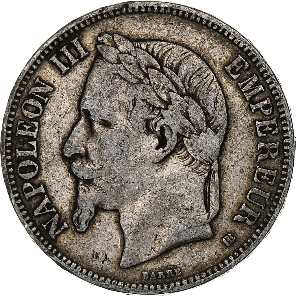 France, Napoléon III, 5 Francs, 1869, Strasbourg, Argent, TB, Gadoury:739