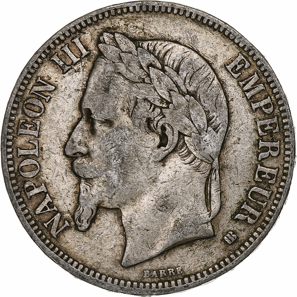 France, Napoléon III, 5 Francs, 1869, Strasbourg, Argent, TB, Gadoury:739